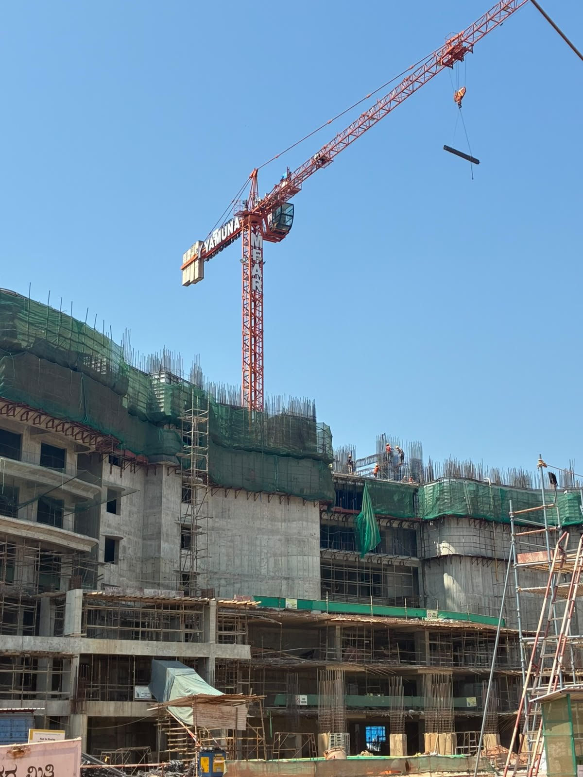 Tower Crane Installed on Bangalore High-Rise Project