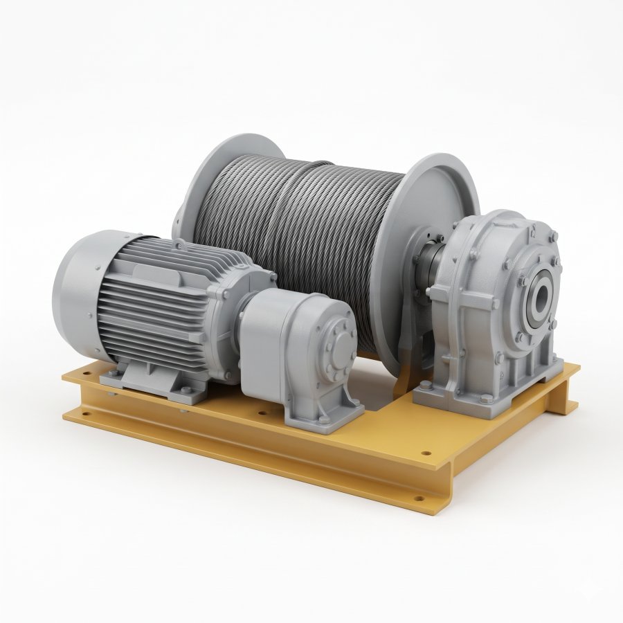 Heavy-Duty Hoist Winch with Disc Brake Assembly